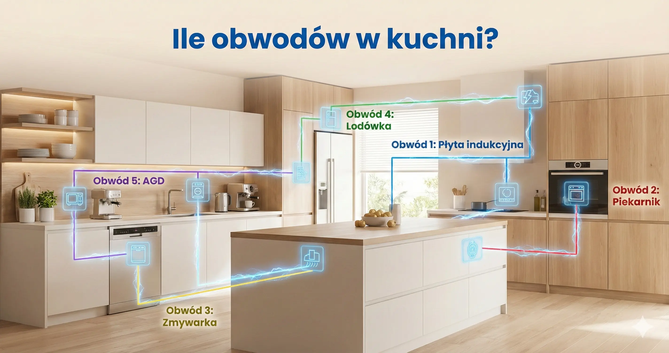 Ile obwodów w kuchni? Planowanie elektryki w kuchni